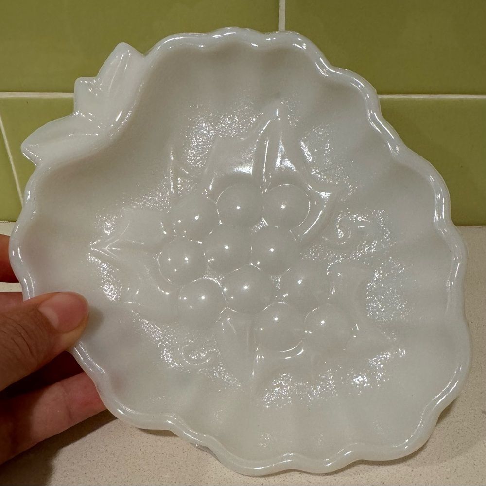 Vintage Hazel Atlas Milk Glass Dish Classic Pressed Glass Collectible